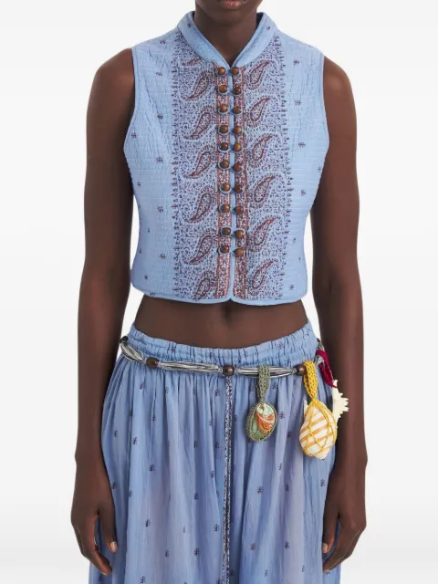 Antik Batik Jhori quilted paisley-print top