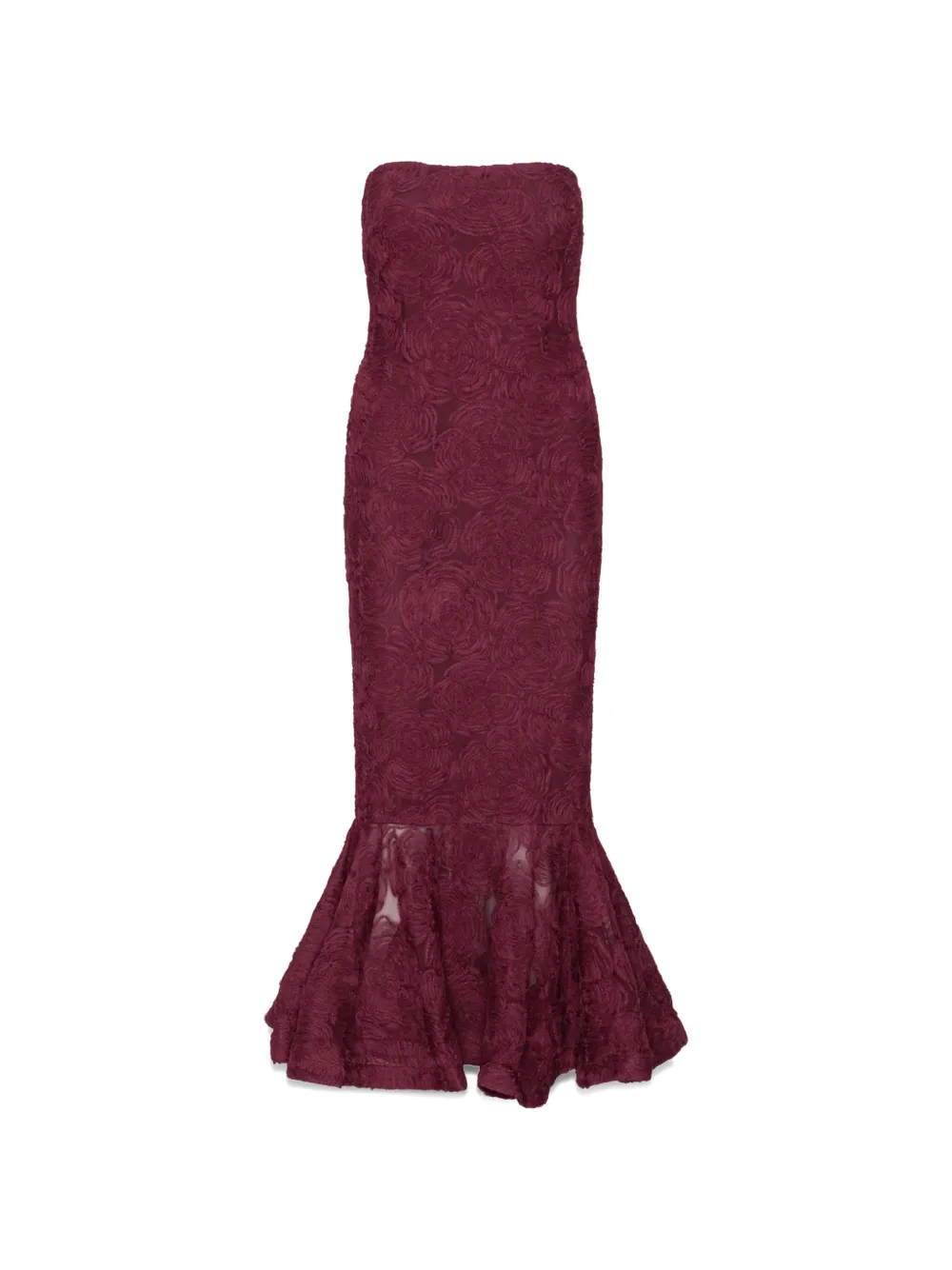 ROTATE BIRGER CHRISTENSEN flower flounce-hem midi dress - Red