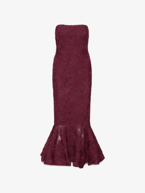 ROTATE BIRGER CHRISTENSEN flower mesh flounce maxi dress