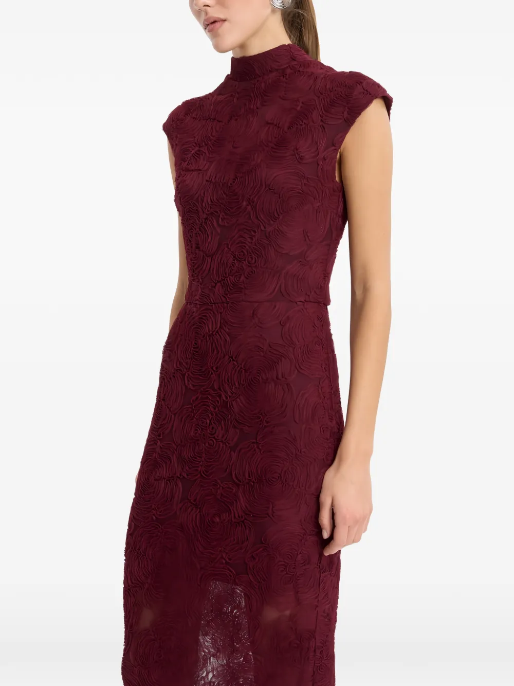 ROTATE BIRGER CHRISTENSEN Mesh maxi-jurk met bloemen Rood