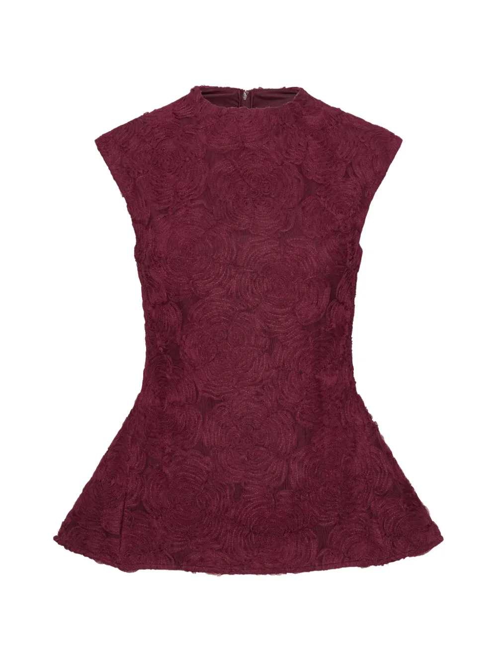 ROTATE BIRGER CHRISTENSEN Top a fiori con peplum - Rosso