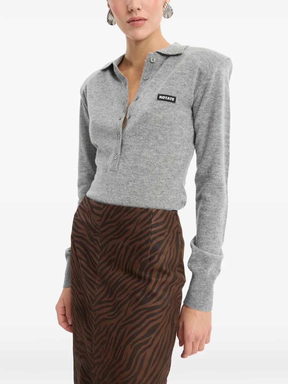 ROTATE BIRGER CHRISTENSEN Polotop met lange mouwen Grijs