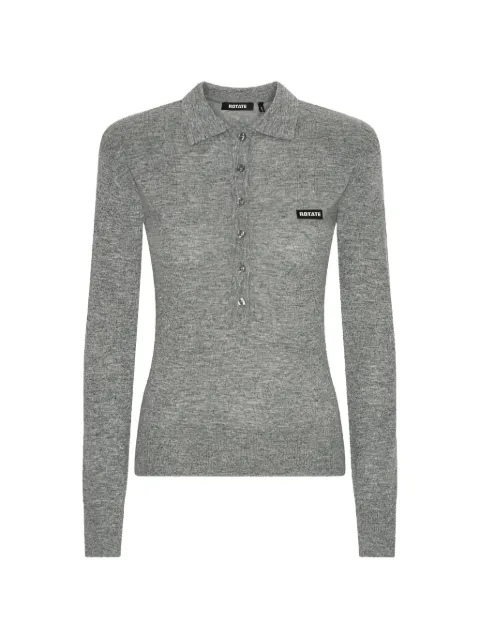 ROTATE BIRGER CHRISTENSEN wool longsleeve polo grey