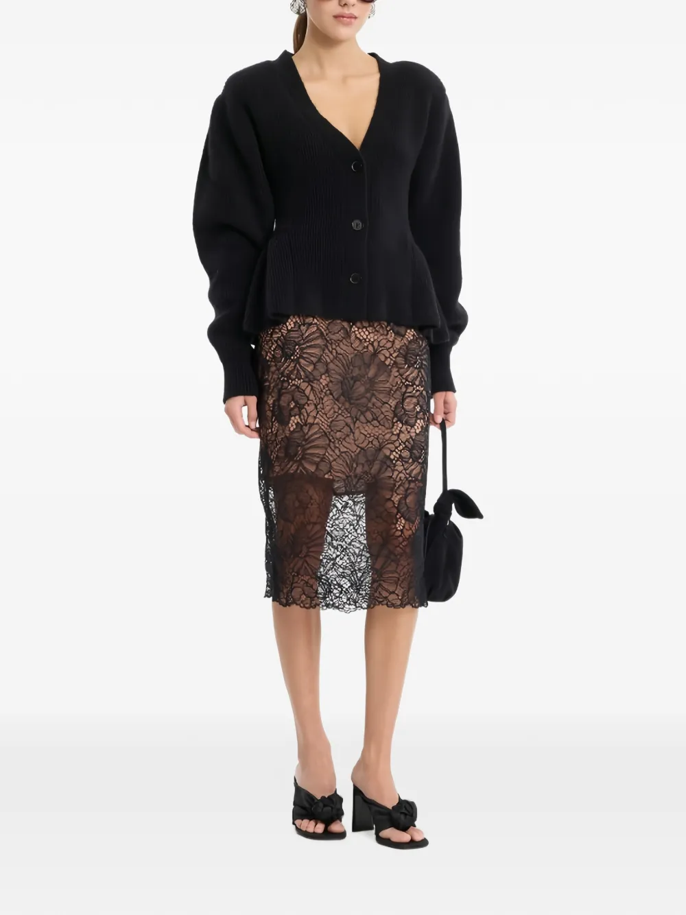 ROTATE BIRGER CHRISTENSEN Vest met peplum afwerking Zwart