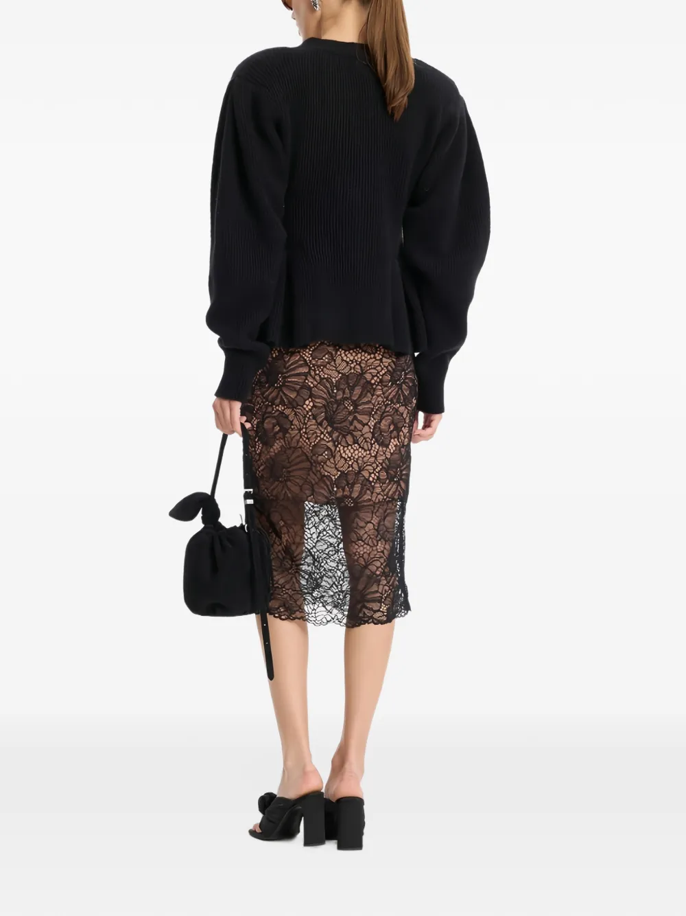 ROTATE BIRGER CHRISTENSEN Vest met peplum afwerking Zwart