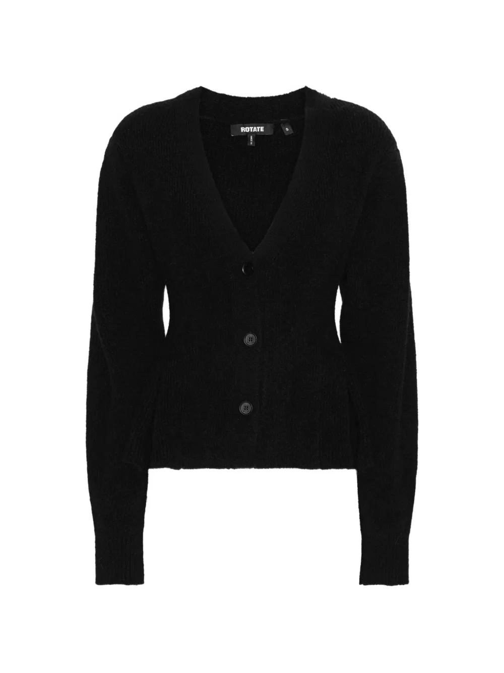 ROTATE BIRGER CHRISTENSEN Cardigan con orlo a peplo - Nero