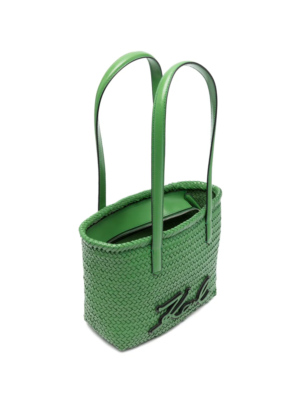 Karl Lagerfeld Gevlochten shopper Groen