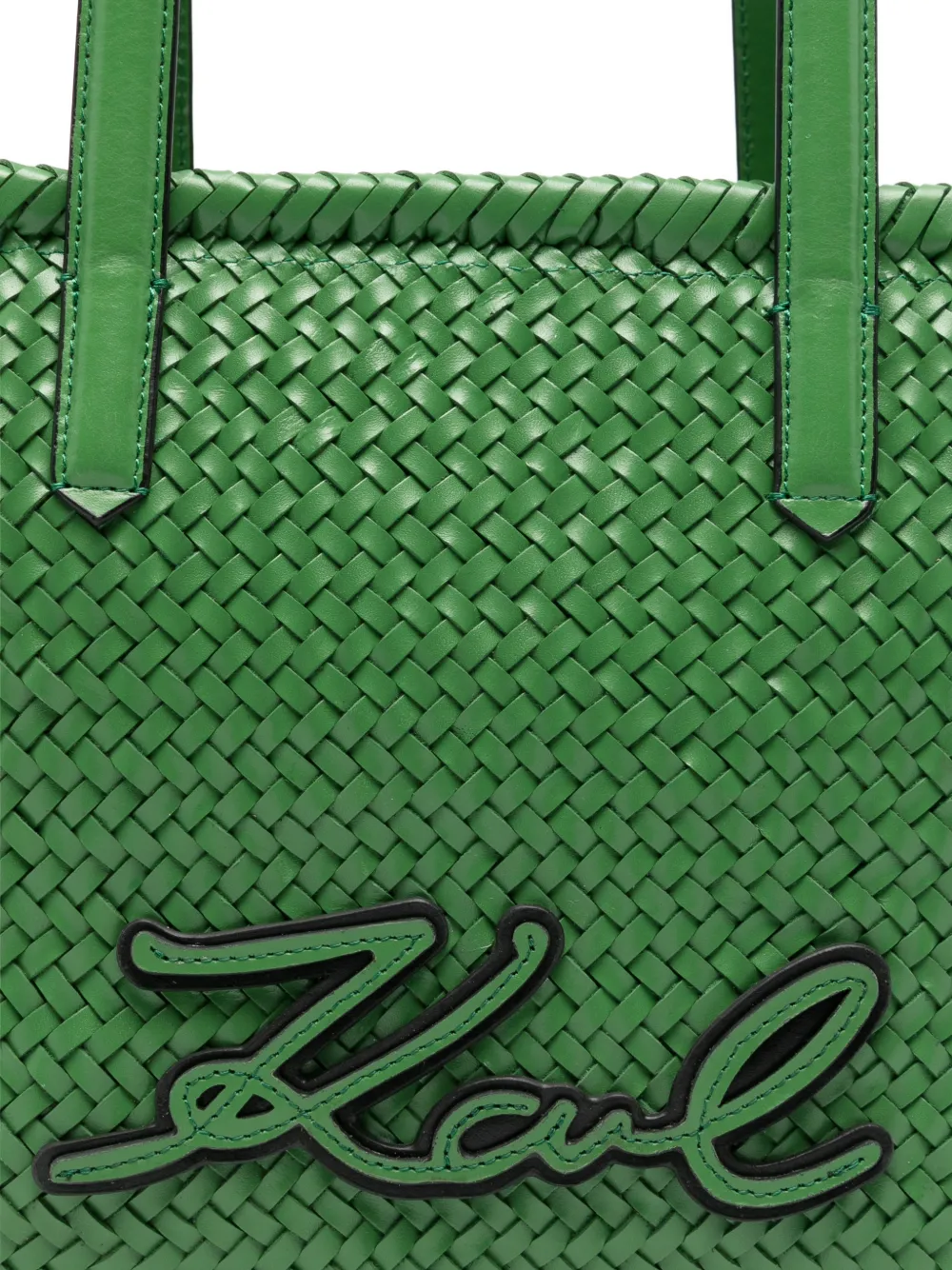 Karl Lagerfeld Gevlochten shopper Groen