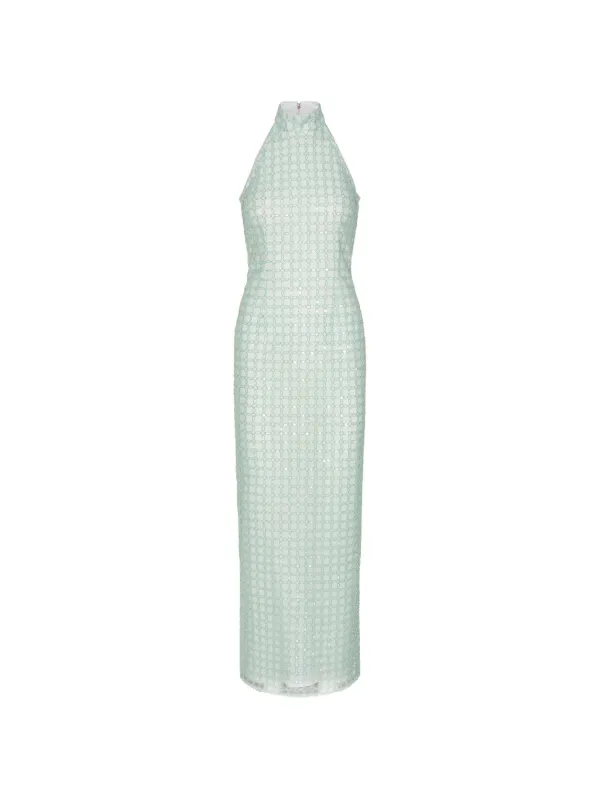 rotate birger christensen green dress Rotate Birger Christensen Number 7 Metallic Green Stretch-jersey Midi Dress