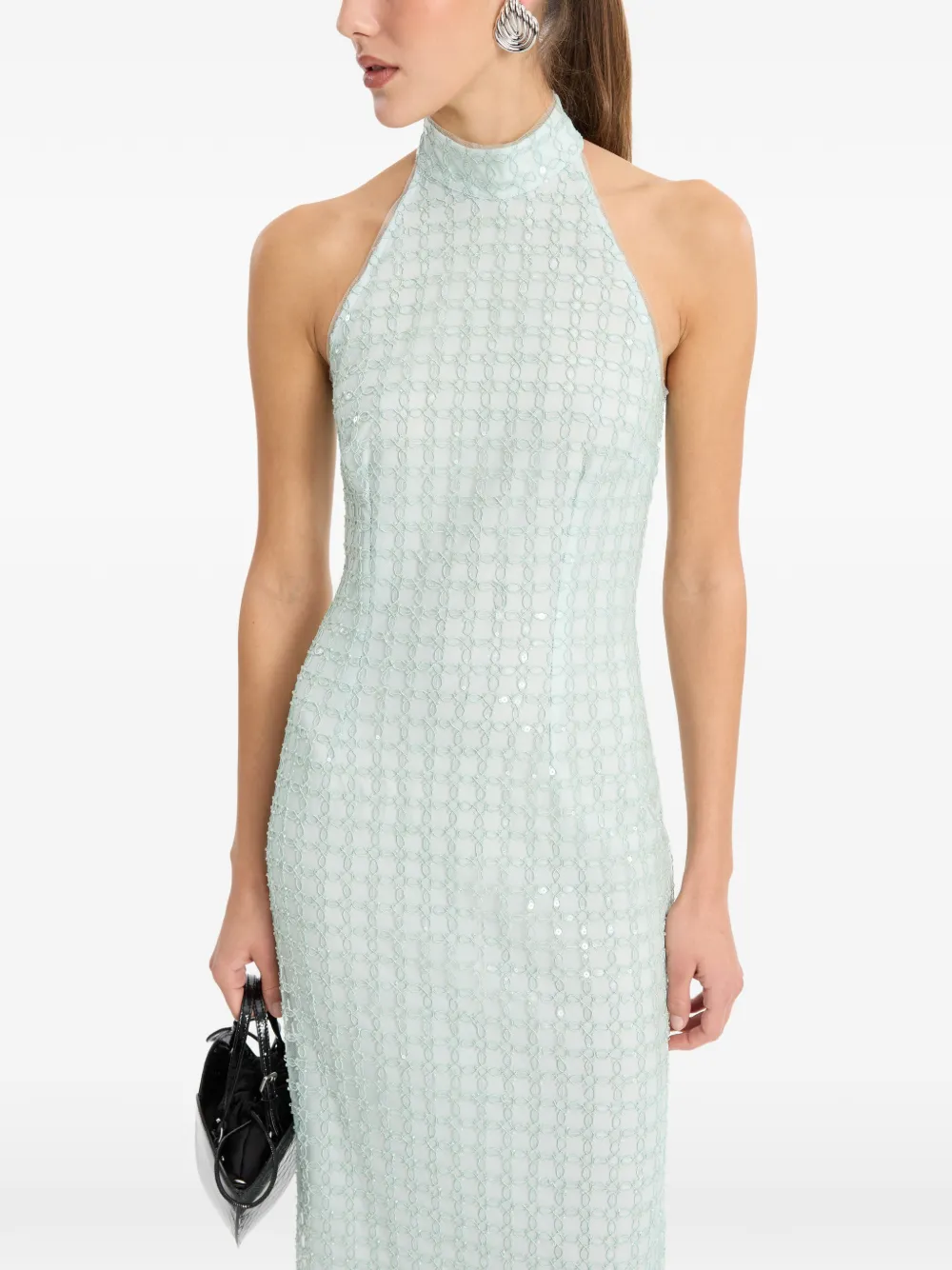 ROTATE BIRGER CHRISTENSEN Maxi-jurk met kralen Groen