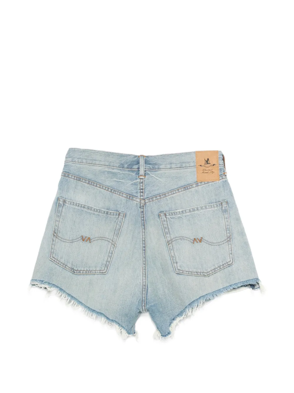 Denimist Brooke shorts met vervaagd effect en franje Blauw
