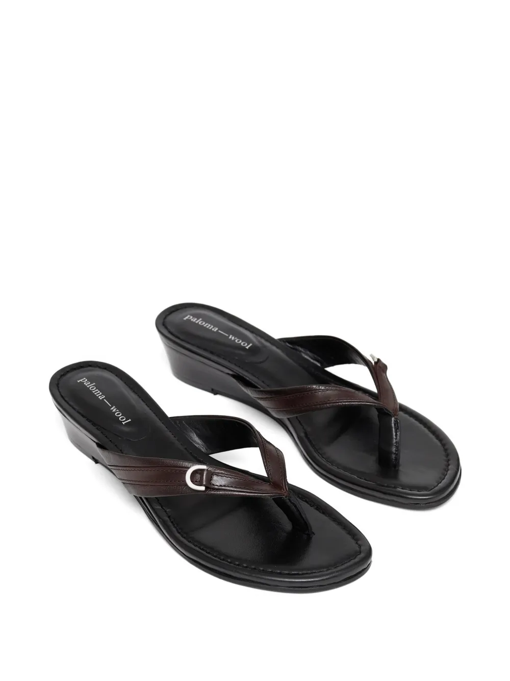 Paloma Wool Sandalen met gespdetail en sleehak Bruin