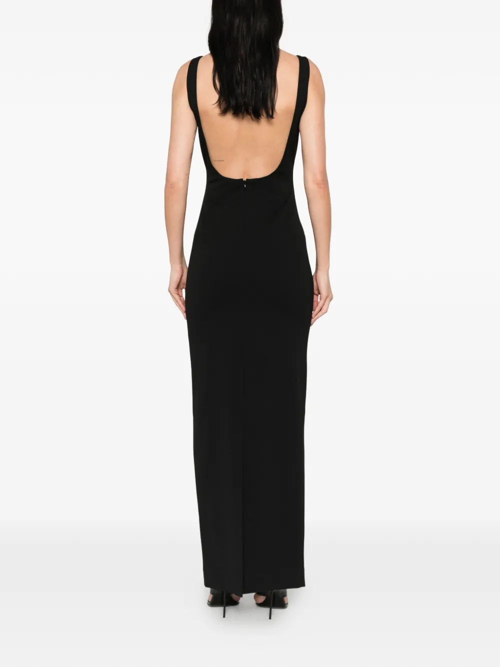 Solace London Aneila maxi-jurk met vierkante hals Zwart