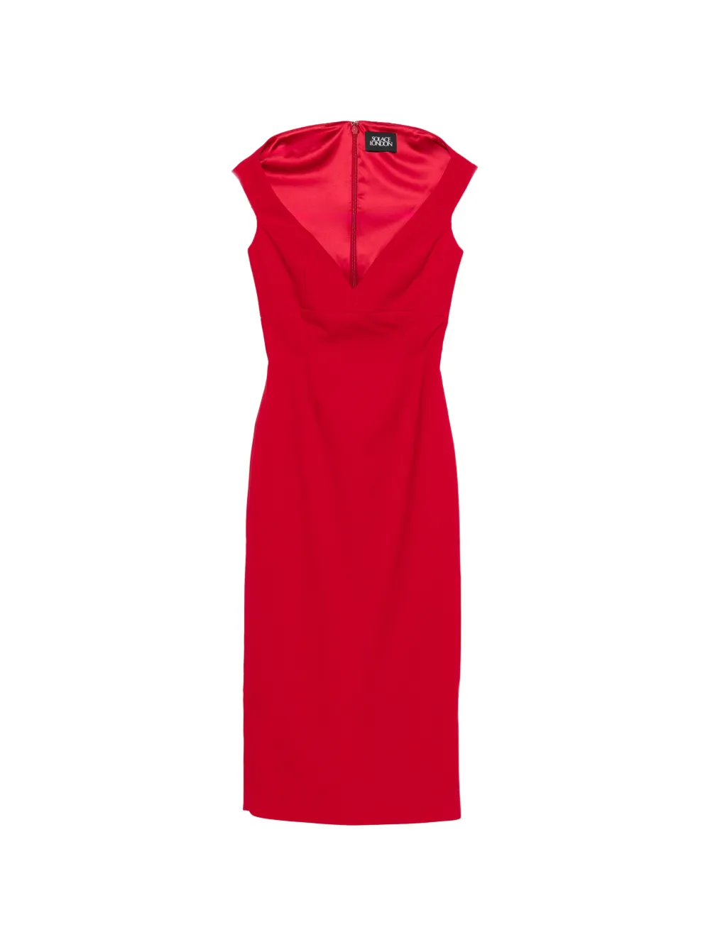 Solace London Monica V-neck midi dress - Rosso