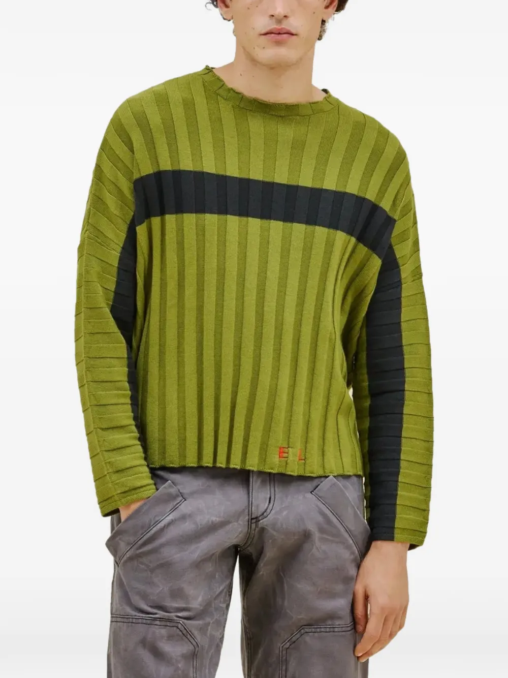  Eckhaus Latta Keyboard Ribbed Sweater - Green 