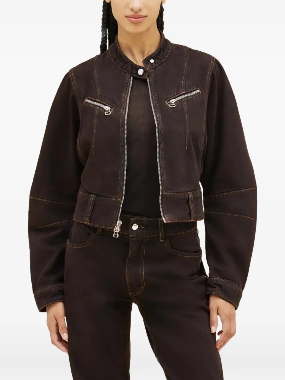 Eckhaus Latta Welt-pockets Bomber Jacket - Brown 