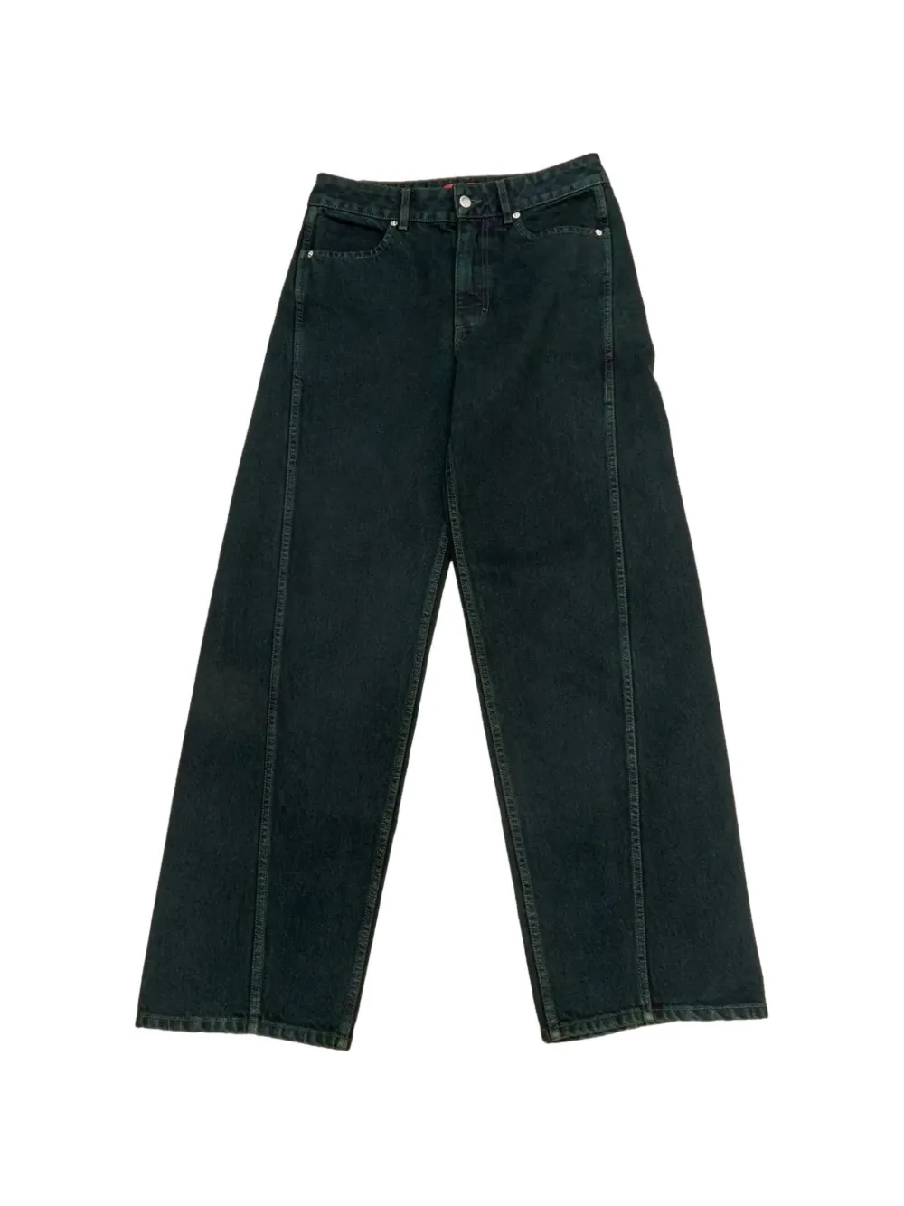 Eckhaus Latta asymmetric-seam jeans - Verde