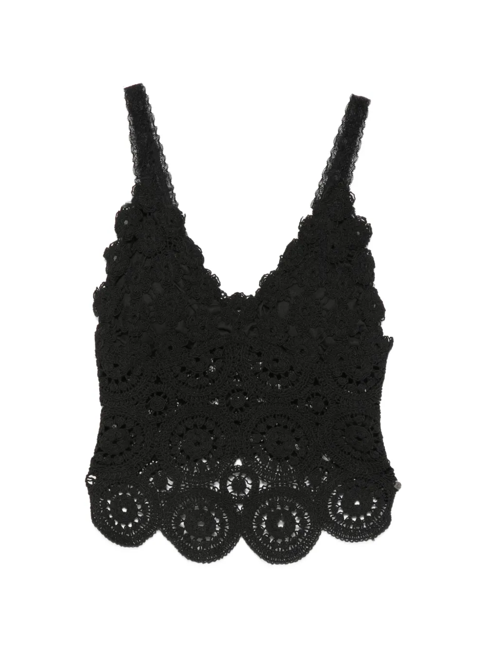 PHILIA LOFT scallop-trim top - Nero