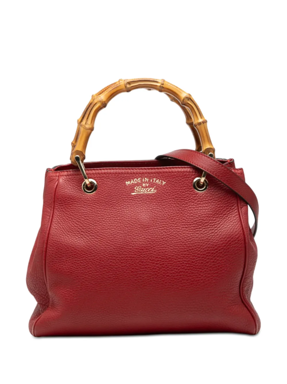 Gucci Pre-Owned 2000-2015 Small Calfskin Bamboo Shopper satchel - Rosso