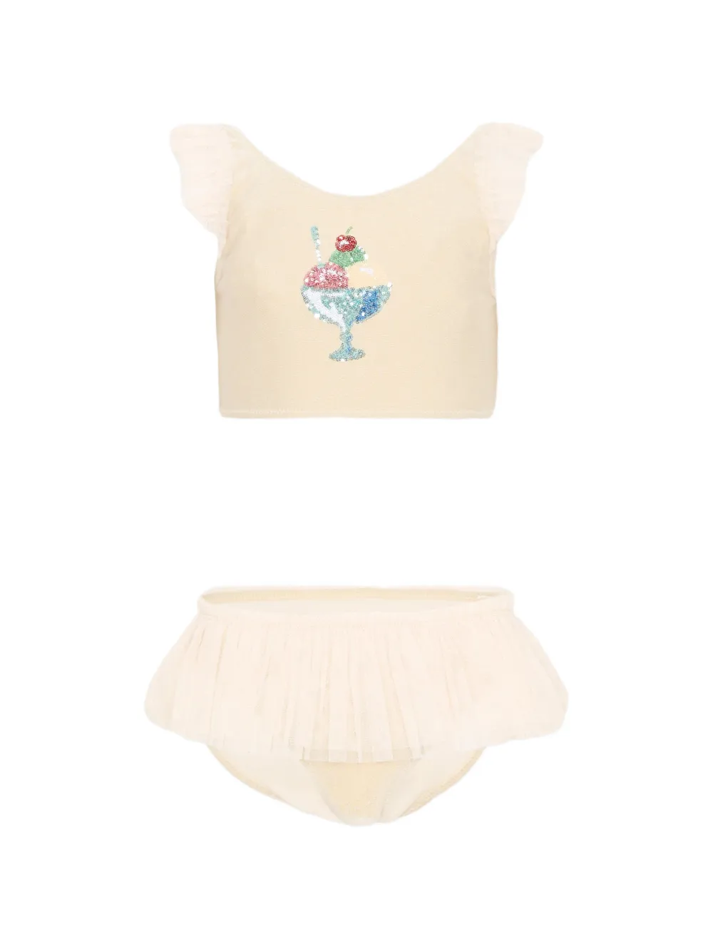 Konges Sløjd ruffled slip bikini - Toni neutri