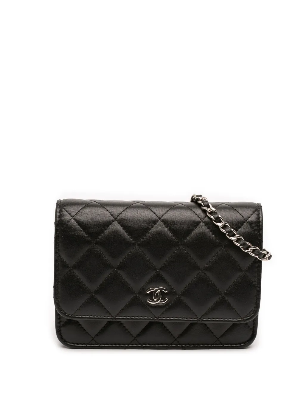 CHANEL Pre-Owned 2020 Mini CC Lambskin Wallet on Chain crossbody bag - Nero