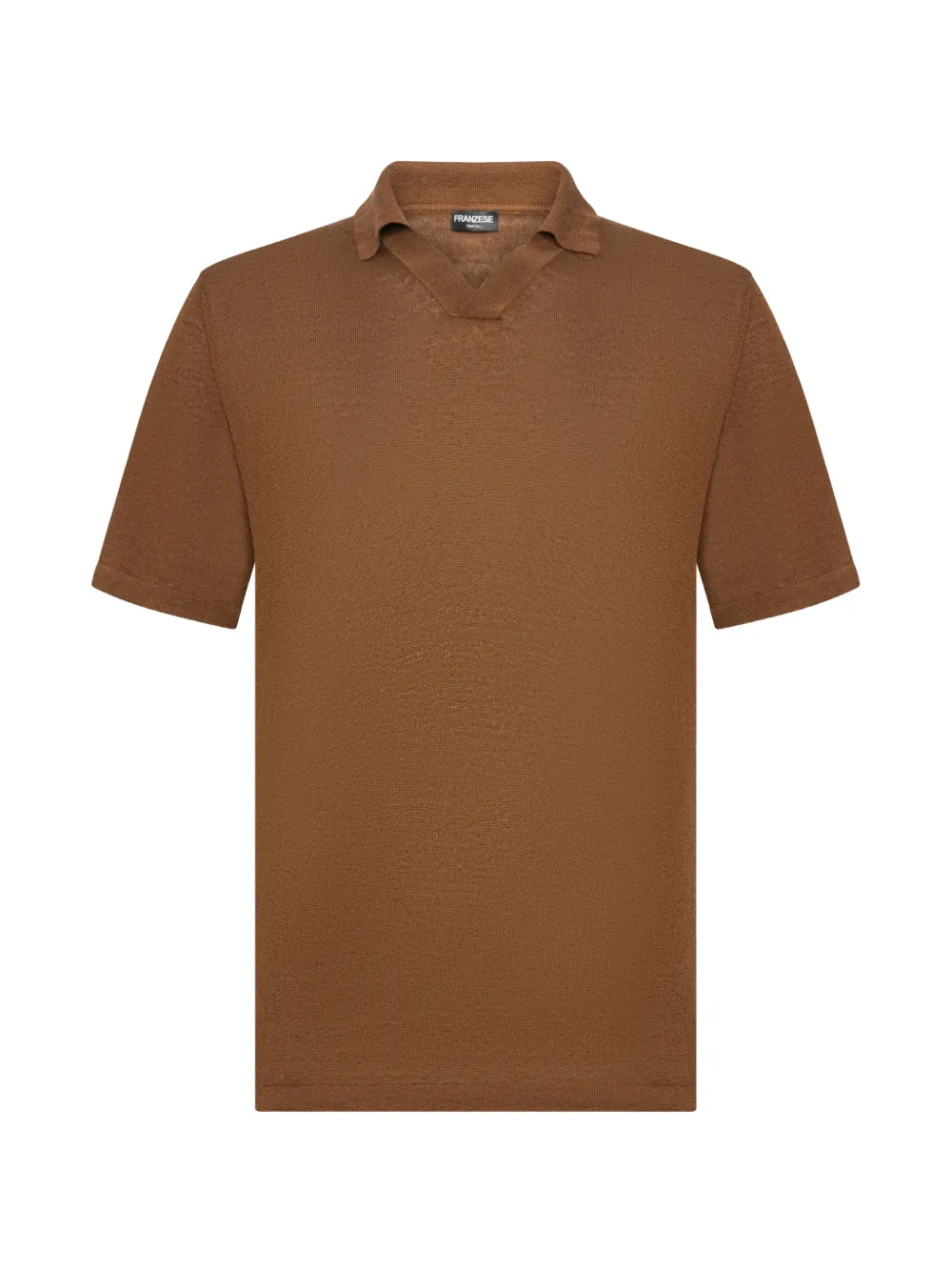 FRANZESE COLLECTION V-neck knitted T-shirt - Marrone