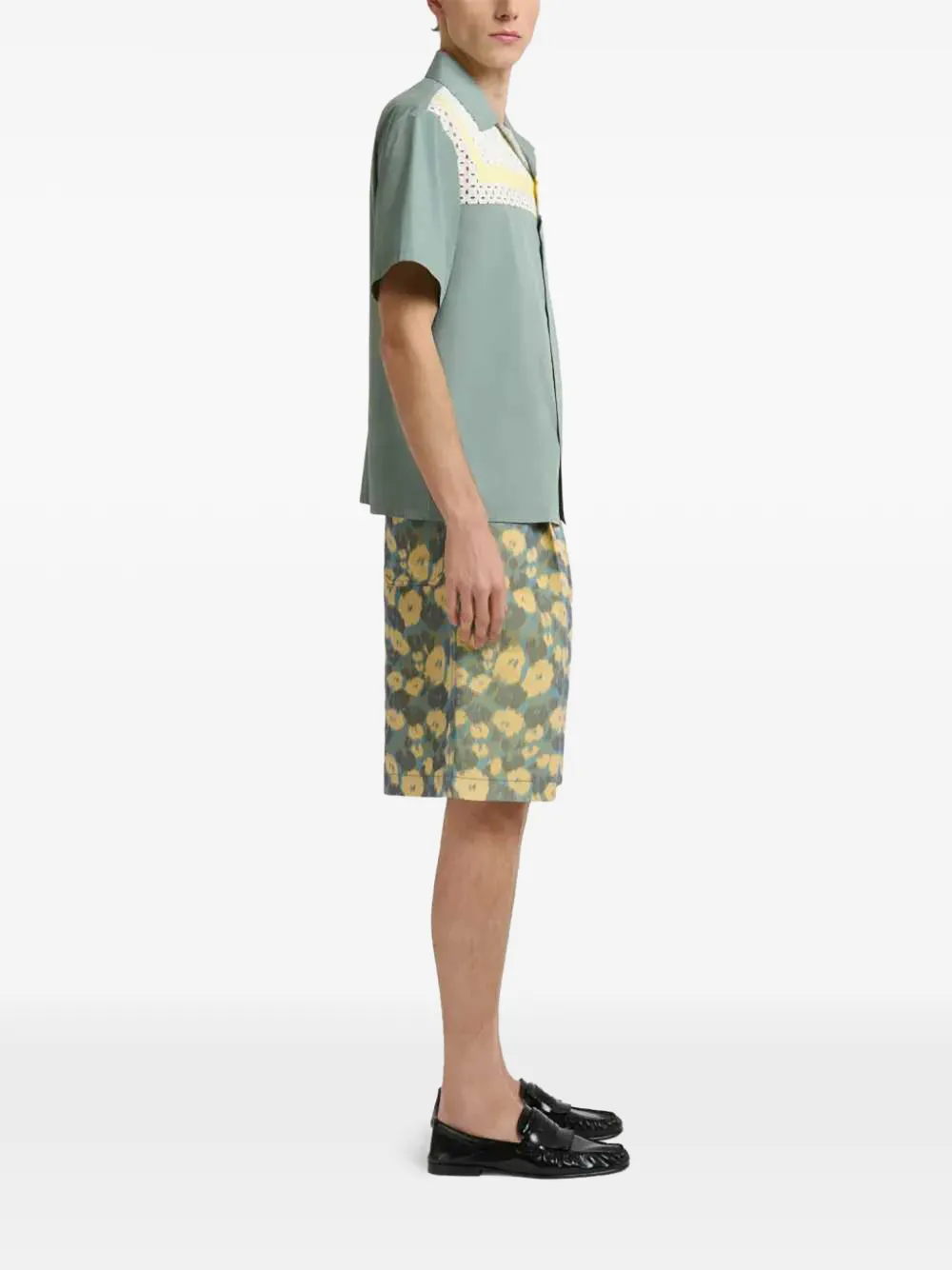  Marni Floral Pleated Shorts - Yellow 