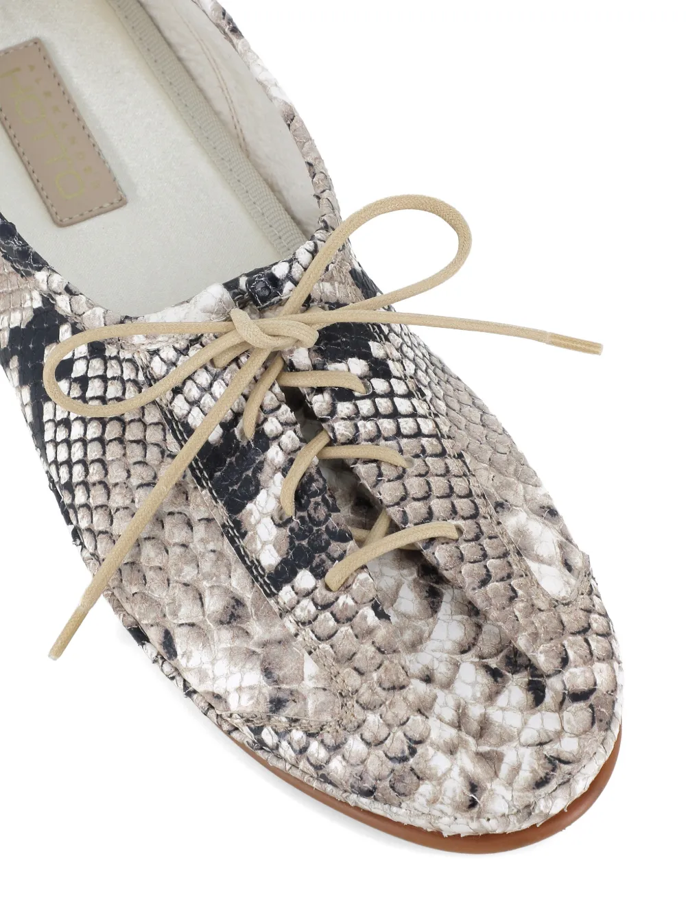Alexander Hotto snakeskin-print slippers Beige