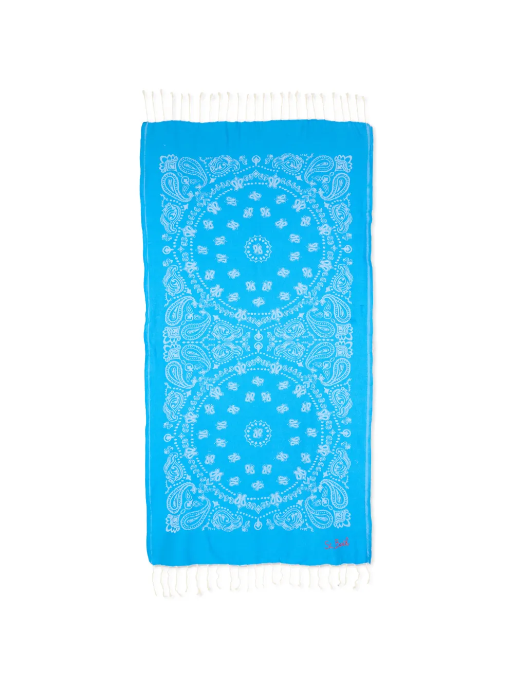 MC2 Saint Barth Kids paisley fringed beach towel - Blau