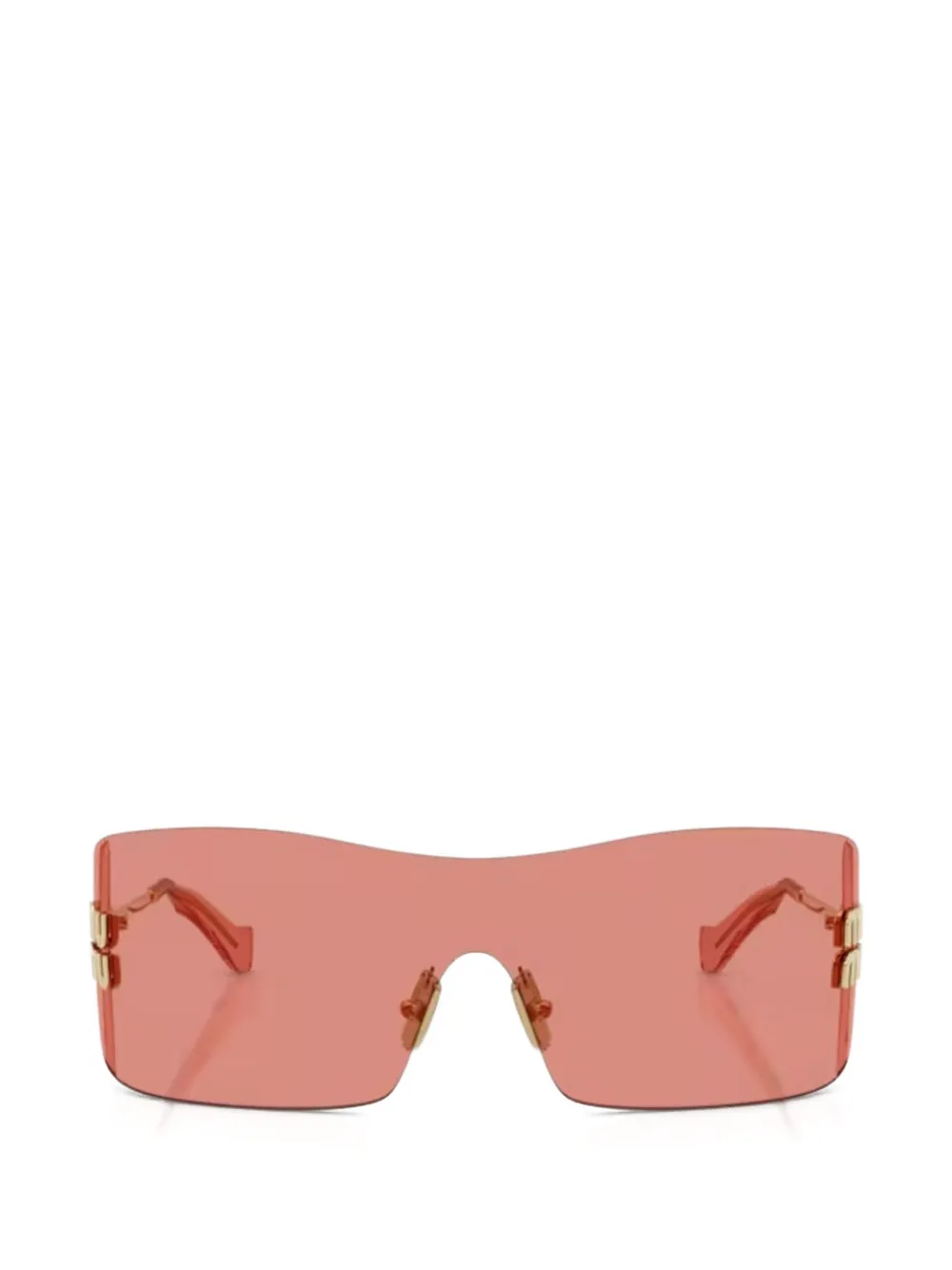 Miu Miu Eyewear logo rectangle-frame sunglasses - Rosa