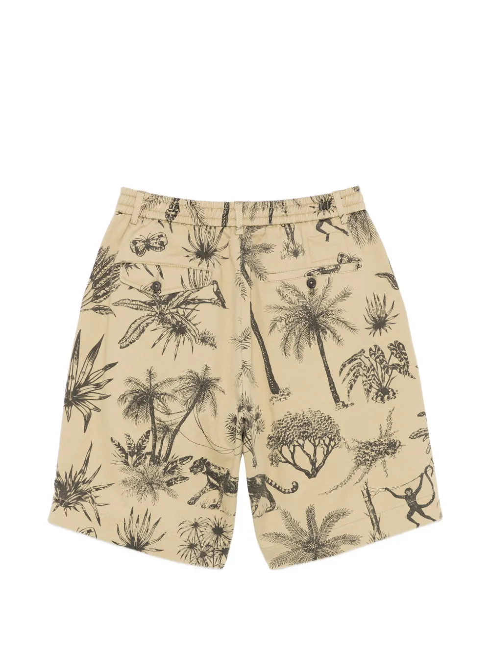 Universal Works Jungle Toile geplooide shorts Beige