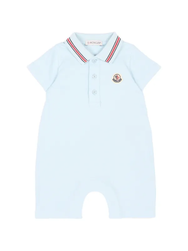 Moncler Enfant ストライプカラーロンパース | ブルー | FARFETCH JP
