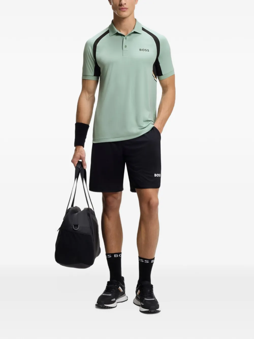 BOSS Active Quick-Dry slim-fit poloshirt Groen