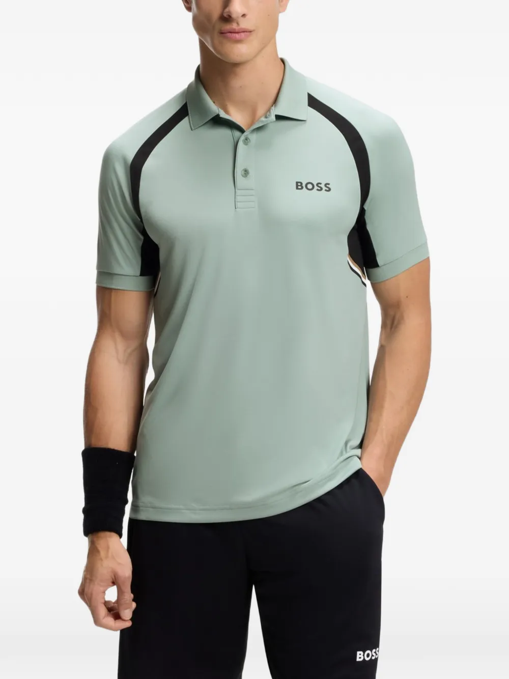 BOSS Active Quick-Dry slim-fit poloshirt Groen