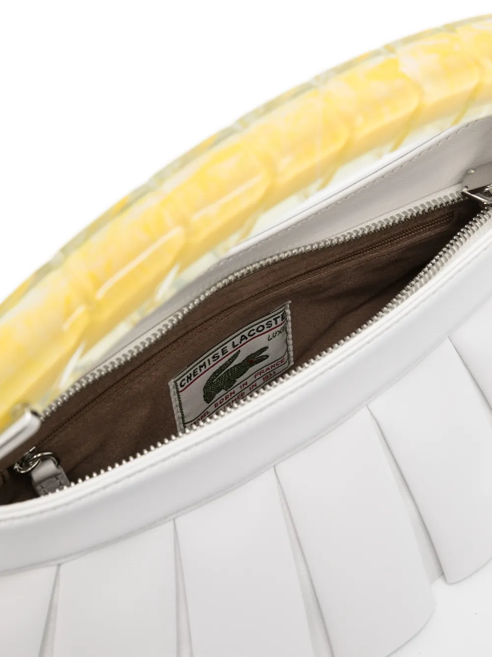 Lacoste H Lenglen geplooide shopper Wit