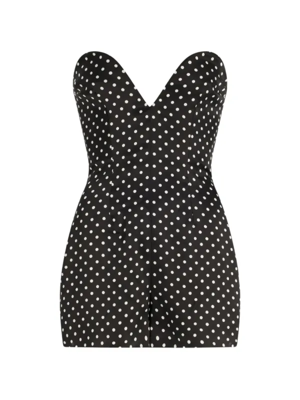 Jean Paul Gaultier Polka Dot-pattern Playsuit in Black