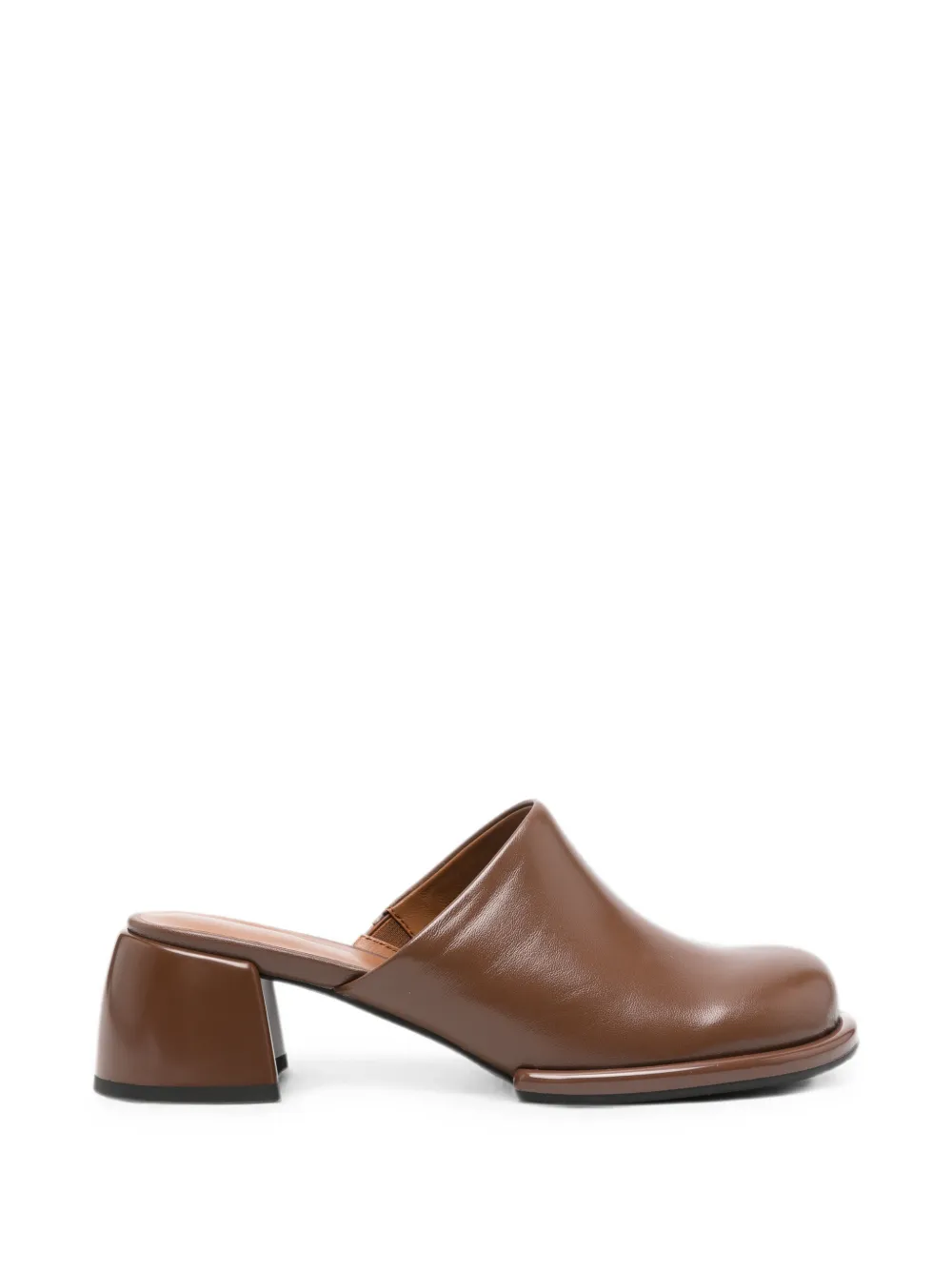 ADRIANNA FERETTI block-heel leather mules - Marrone