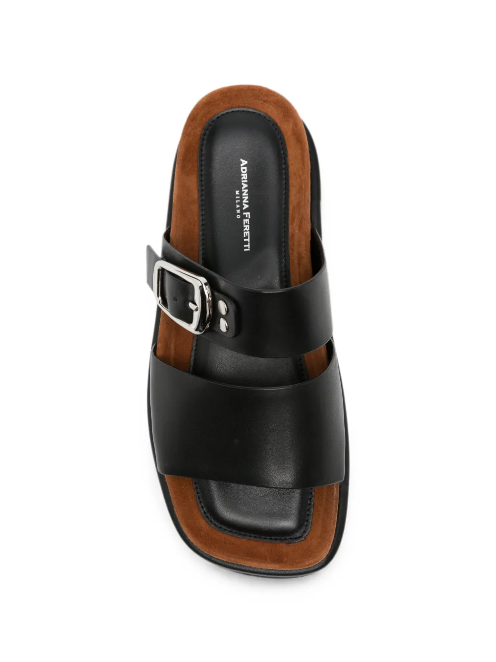 ADRIANNA FERETTI Sandalen met dubbele bandjes en gespsluiting Zwart