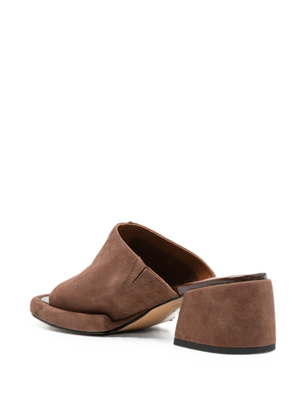 ADRIANNA FERETTI Suède sandalen met blokhak Bruin