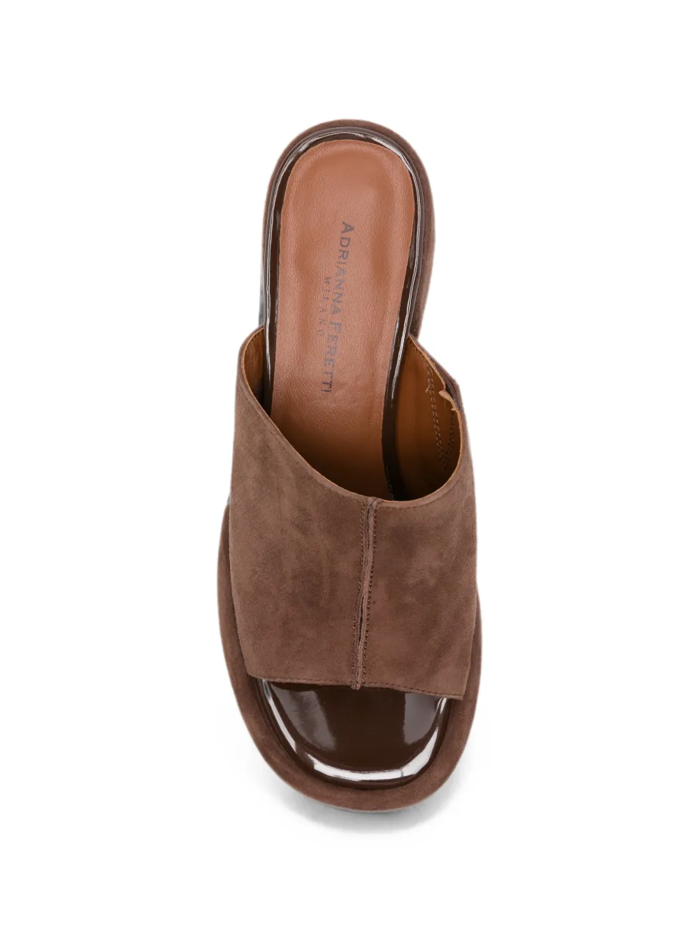 ADRIANNA FERETTI Suède sandalen met blokhak Bruin