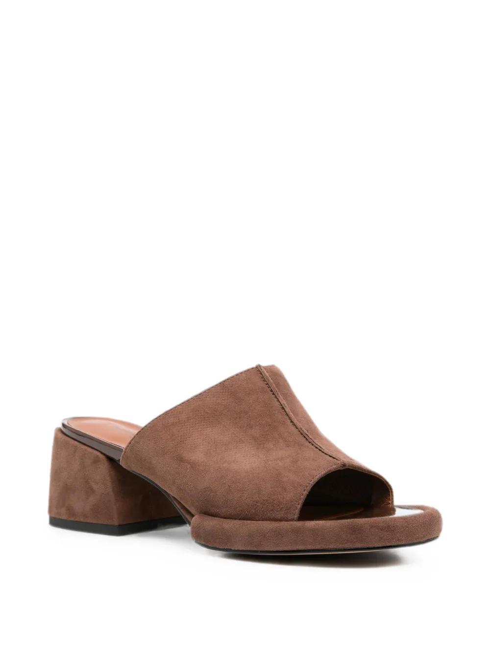 ADRIANNA FERETTI Suède sandalen met blokhak Bruin