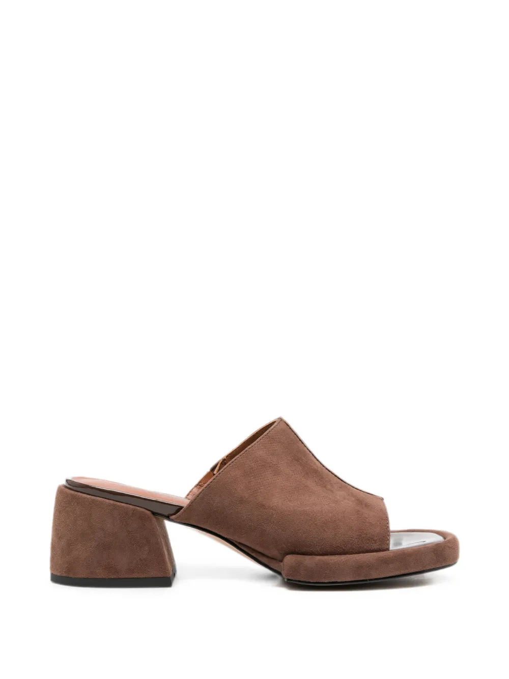 ADRIANNA FERETTI suede block-heel sandals - Marrone
