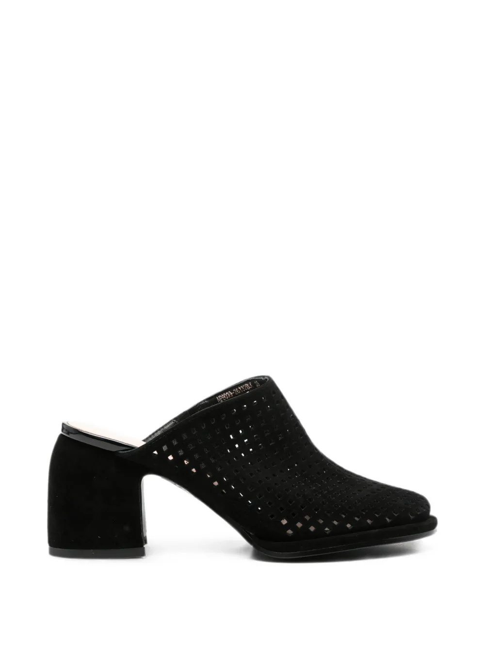 ADRIANNA FERETTI perforated block-heel mules - Nero