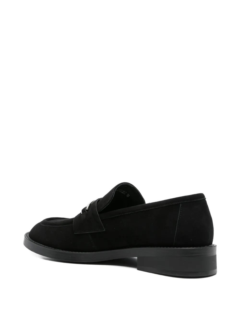 ADRIANNA FERETTI plaque-detail suede loafers Zwart