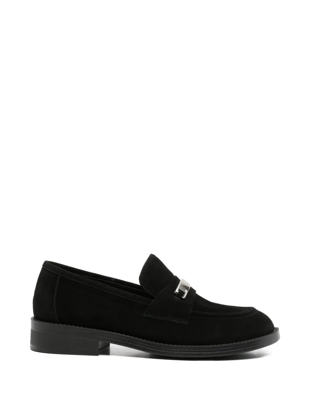 ADRIANNA FERETTI plaque-detail suede loafers - Nero
