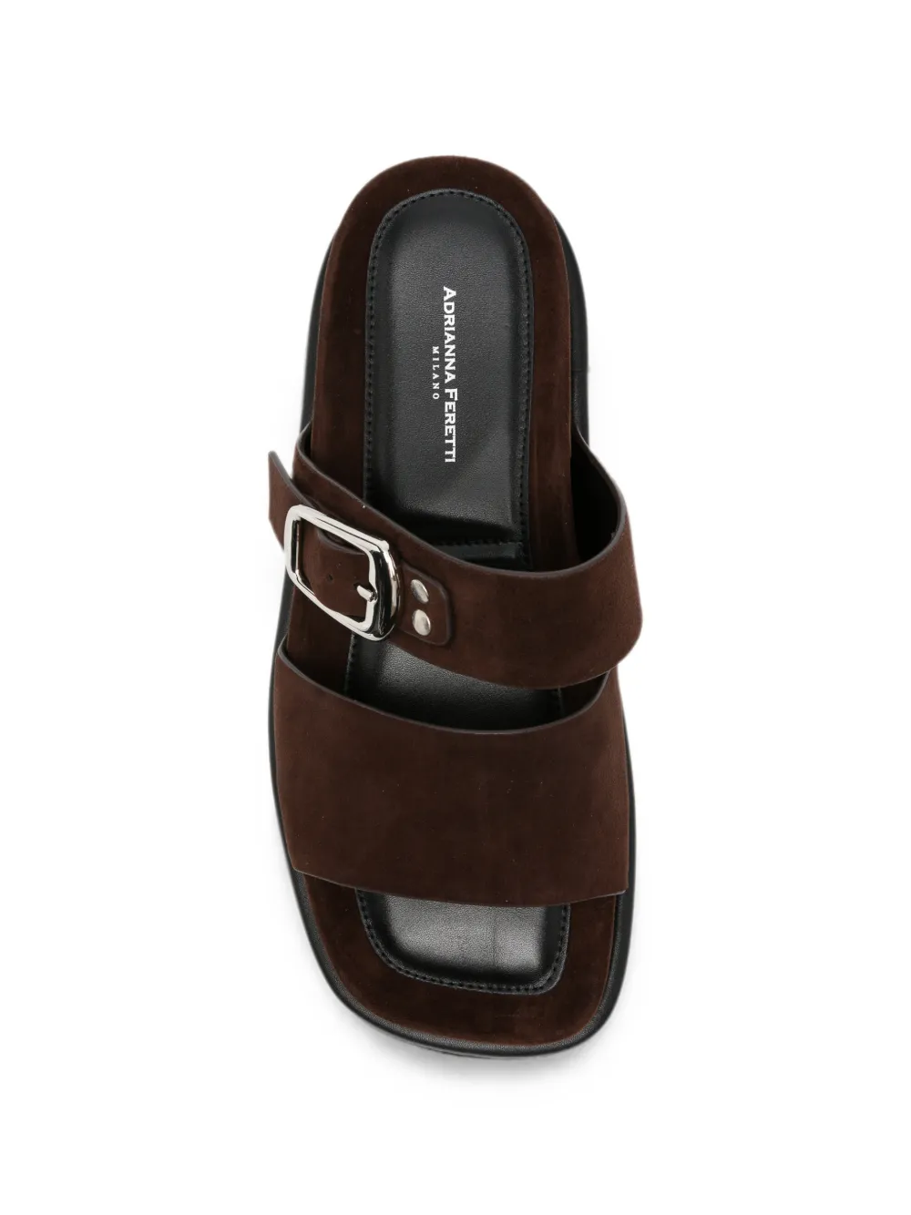 ADRIANNA FERETTI Suède sandalen met gespsluiting Bruin