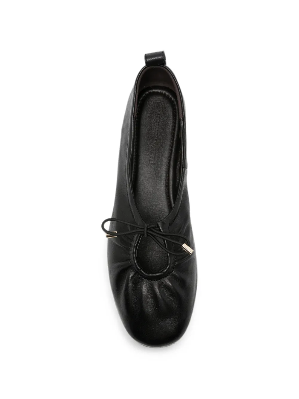 ADRIANNA FERETTI Leren ballerina's met strikdetail Zwart