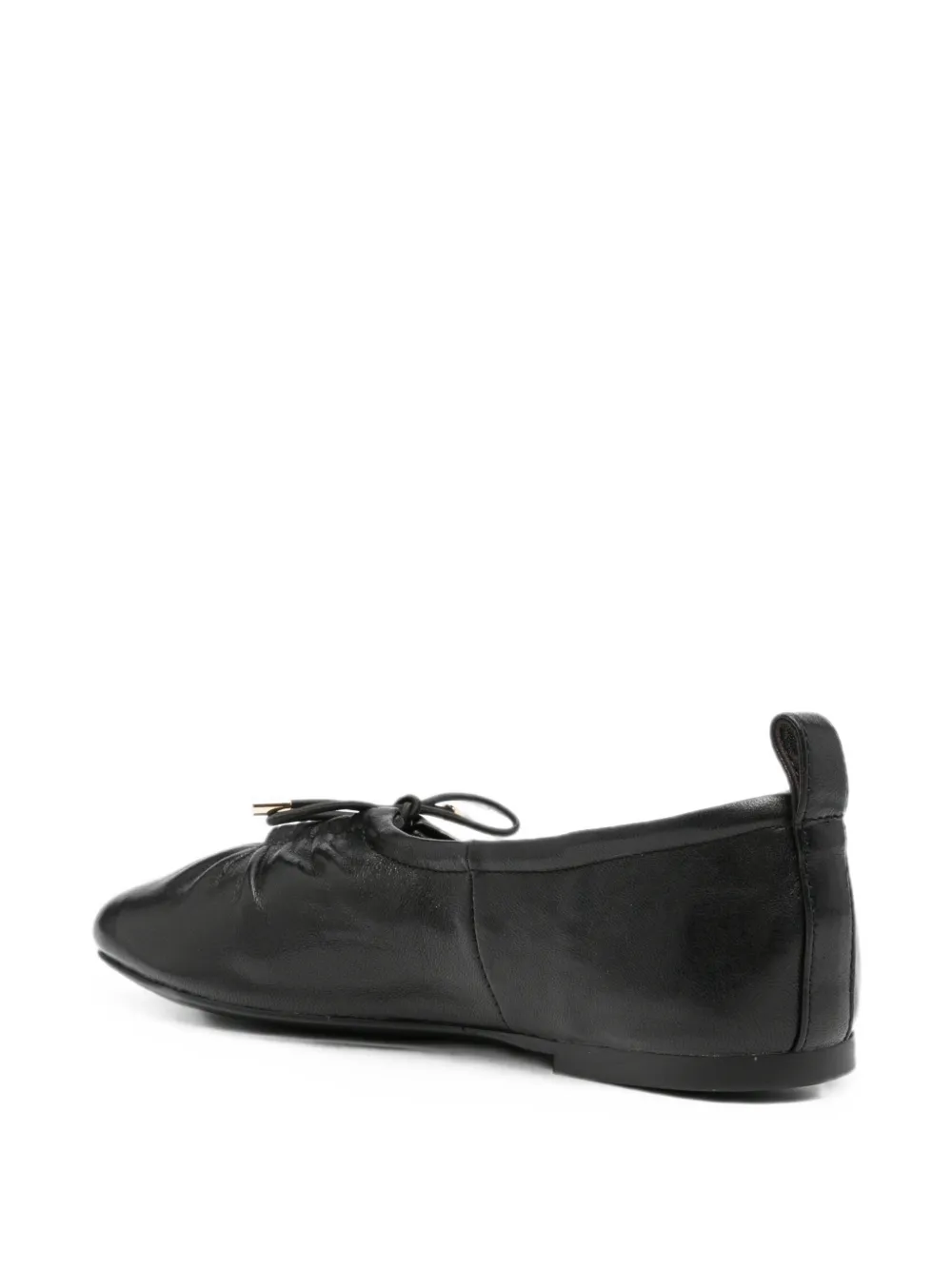 ADRIANNA FERETTI Leren ballerina's met strikdetail Zwart