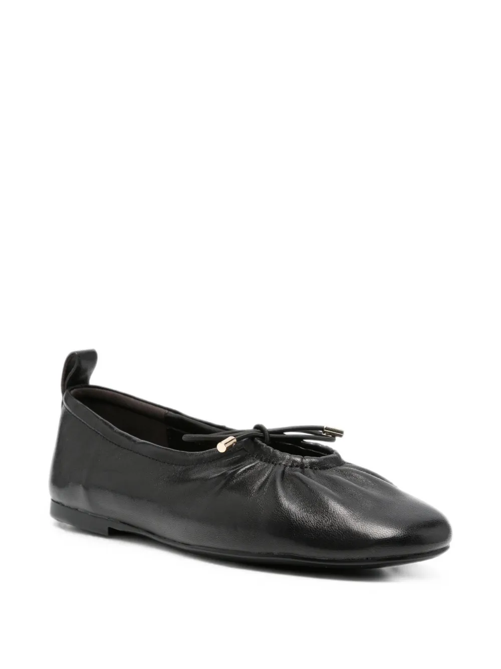 ADRIANNA FERETTI Leren ballerina's met strikdetail Zwart