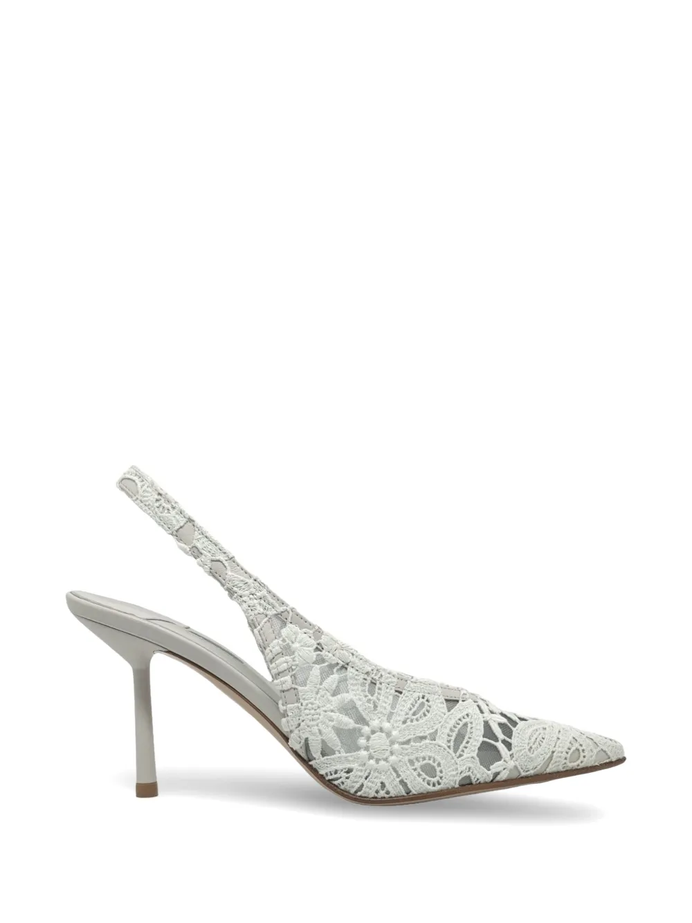 Le Silla Slingback pumps met bloemenkant Wit